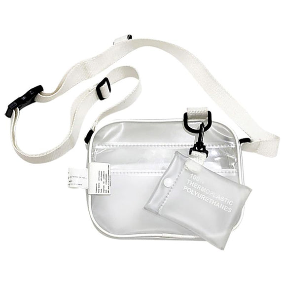 Women's Casual Recycled PVC Transparent Stadium Approved Crossbody Bag