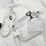 Women's Casual Recycled PVC Transparent Stadium Approved Crossbody Bag