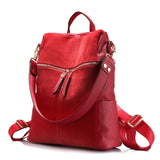 Women's Vintage Vegan Leather Tote Backpack