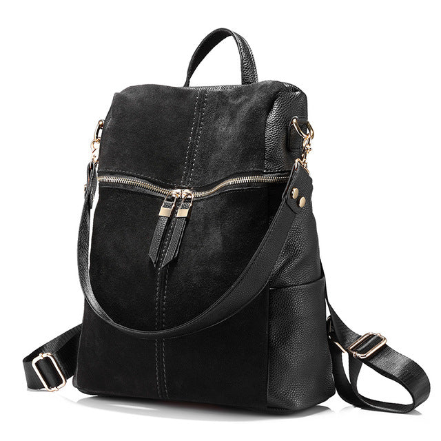 Women's Vintage Vegan Leather Tote Backpack