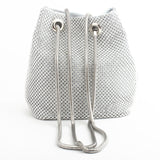 Women's Rhinestone Mesh Bucket Hand Bag