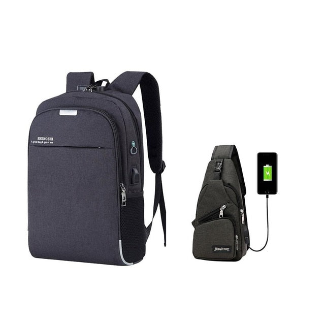 Anti-Theft Laptop Backpack w/ USB Charging Port and Small Sling Bag Se – ERucks