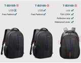 Men's Anti-Theft Waterproof Laptop Backpack with USB Charging and TSA Lock