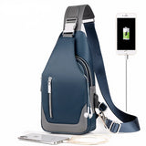 Men's Small Crossbody Bag with USB Charging