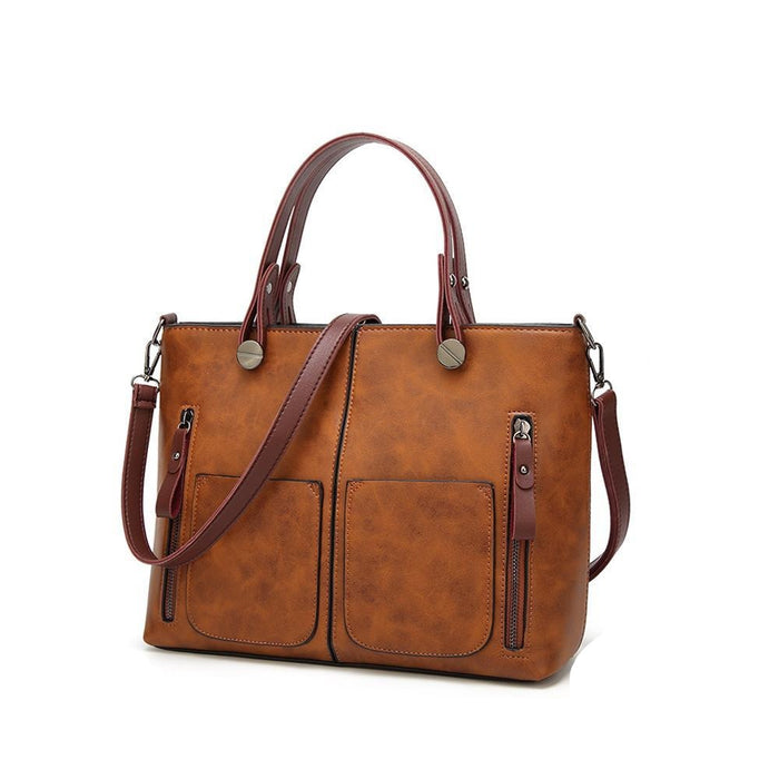 Women's Vintage Matte Stressed Casual Tote