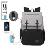 Maternity Baby Diaper Nursing Oxford Backpack w/ Bottle Warmer and USB Charging