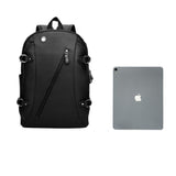 Men's Leather Casual 13" Laptop Backpack with USB Charging