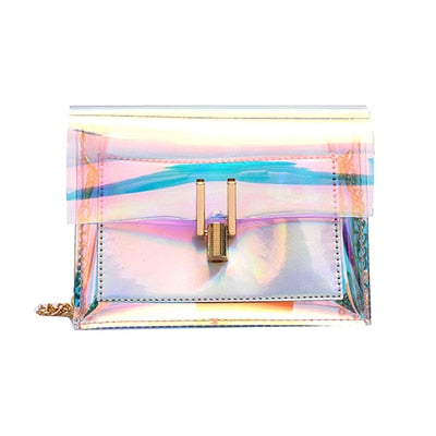 Women's Small Laser Clear Transparent Crossbody Shoulder Bag