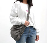 Women's Big Casual Hobo Shoulder Bag with Woven Buckle Strap