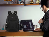 Swiss Design Medium Travel Backpack with USB Charging and Headphone Cord Port