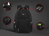 Swiss Design Medium Travel Backpack with USB Charging and Headphone Cord Port