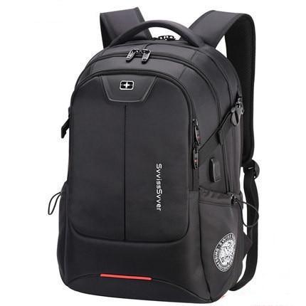 Swiss Design Large Capacity Travel 15" Laptop Backpack with USB Charging and Lock