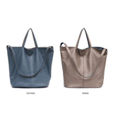 Women's Reversible Soft Cruelty Free Material Vegan Leather Tote Handbag