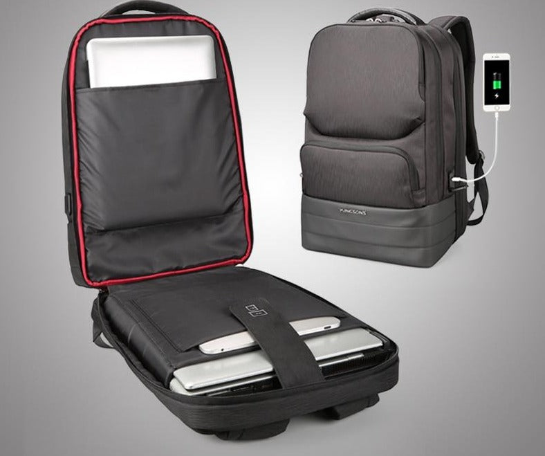 Men's Large Capacity 15" Laptop Backpack with USB Charging